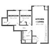 B1 2 Bed 1 Bath Floor Plan B1 2 Bed 1 Bath Floor Plan at Bakery Living, Shadyside, Pittsburgh, PA 15206