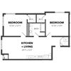 B3 2 Bed 1 Bath Floor Plan B3 2 Bed 1 Bath Floor Plan at Bakery Living, Pittsburgh, PA 15206