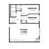 B4 2 Bed 1 Bath Floor Plan B4 2 Bed 1 Bath Floor Plan at Bakery Living, 15206