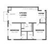 B5 2 Bed 1 Bath Floor Plan B5 2 Bed 1 Bath Floor Plan at Bakery Living, Pittsburgh, PA