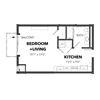 D1 Studio 1 Bath Floor Plan D1 Studio 1 Bath Floor Plan at Bakery Living, Pittsburgh