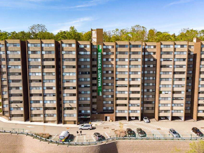 Walnut Towers Exterior High-Rise Apartments at Walnut Towers at Frick Park, PA, 15217 - Photo Gallery