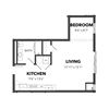 E1 Studio 1 Bath Floor Plan E1 Studio 1 Bath Floor Plan at Bakery Living, Shadyside, Pittsburgh, PA