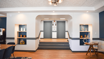 A room with a white ceiling and a dark blue wall.  at Walnut Crossings, Monroeville, PA, 15146