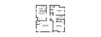 a floor plan of a two story house with a living room and a dining room