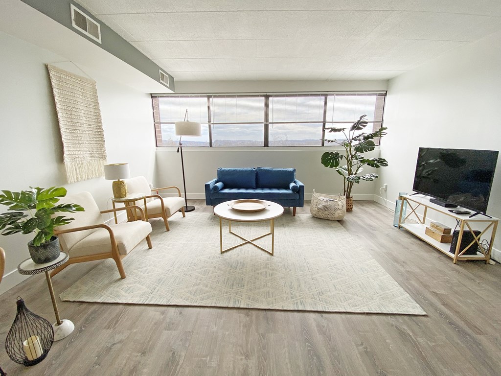 living room at Walnut Towers at Frick Park, Pittsburgh, Pennsylvania