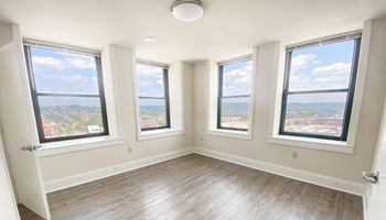 an empty room with a view