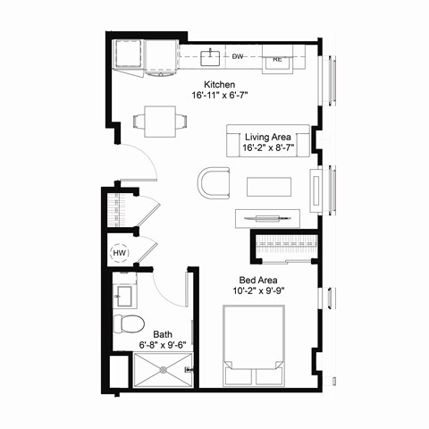 S2 Floor Plan at The Jones Tower at the Collective, Pittsburgh, PA 15203