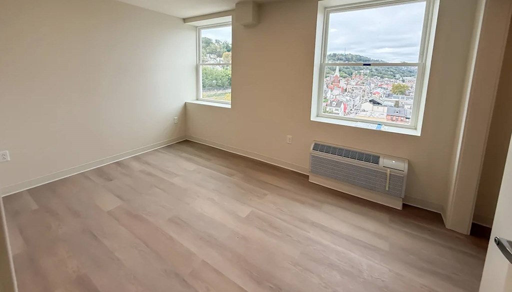 Vacant Bedroom at The Jones Tower at the Collective, Pittsburgh Pennsylvania