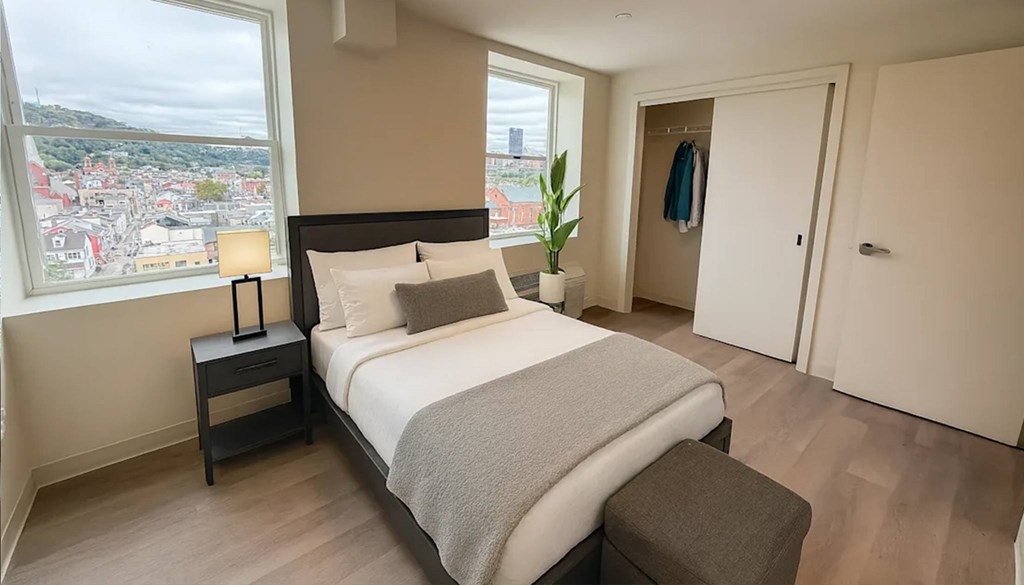 Bedroom With Closet at The Jones Tower at the Collective, Pennsylvania