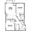 Floor Plan FloorPlans-Foundry-Iron-L 1,161 Sq.Ft. The Foundry at 41st Apartments, Lawrenceville, Pittsburgh, PA