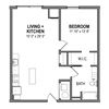 Floor Plan FloorPlans-Foundry-Zinc 814 Sq.Ft. The Foundry at 41st Apartments, Lawrenceville, Pittsburgh, PA