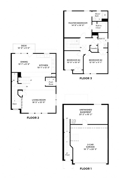 The Muirfield 1,654 Sq.Ft. Floor plan at Highland Village, Ross Township, Pittsburgh, PA