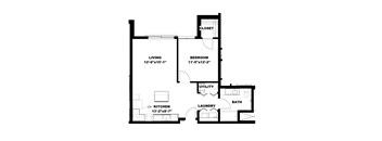 Hot Metal Flats A2 floorplan, Hot Metal Flats apartments, Pittsburgh, PA