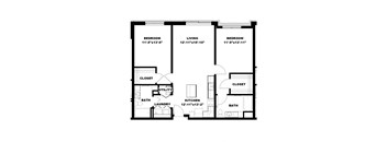 Hot Metal Flats B1 Floorplan, Hot Metal Flats apartments, Pittsburgh, PA