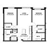 Hot Metal Flats B1 Floorplan, Hot Metal Flats apartments, Pittsburgh, PA