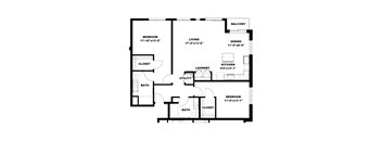 Hot Metal Flats B3 Floorplan, Hot Metal Flats apartments, Pittsburgh, PA
