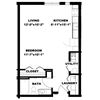 Hot Metal Flats E1 floorplan, Hot Metal Flats apartments, Pittsburgh, PA