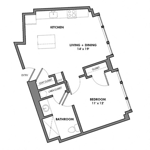 Highland A1 Floor Plan at Walnut on Highland, Pennsylvania 15206