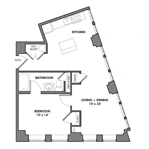 Highland C Floor Plan at Walnut on Highland, Pennsylvania 15206