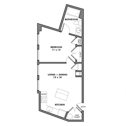 G2 Floor Plan at Walnut on Highland, Pennsylvania 15206