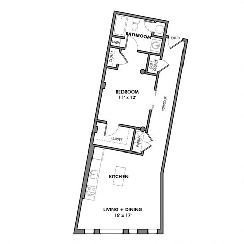 Wallace A Floor Plan at Walnut on Highland, Pennsylvania 15206