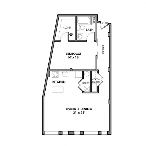Wallace B Floor Plan at Walnut on Highland, Pennsylvania 15206