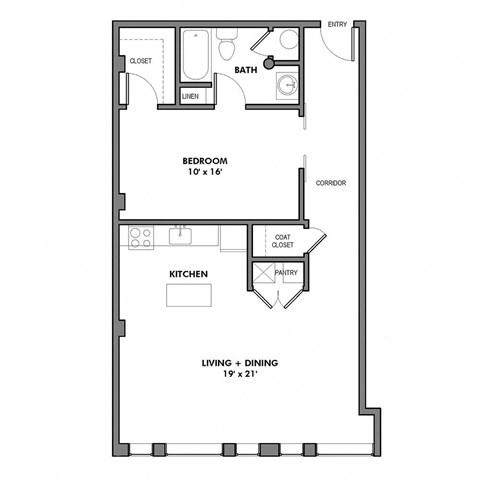 Wallace C Floor Plan at Walnut on Highland, Pennsylvania 15206