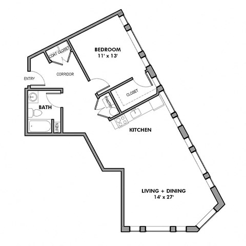 Wallace E Floor Plan at Walnut on Highland, Pennsylvania 15206