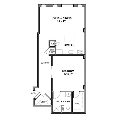 Wallace G Floor Plan at Walnut on Highland, Pennsylvania 15206