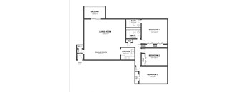 Three Bedroom 1,500 Sq.Ft. Floorplan at Walnut Crossings, PA