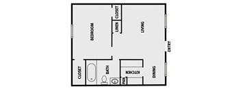 1 Bedroom 1 Bath 800 SF