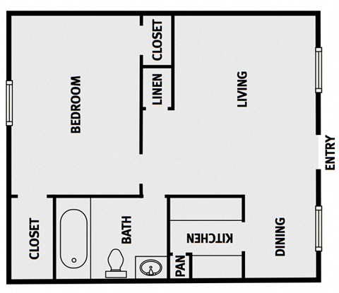 1 Bedroom 1 Bath 800 SF