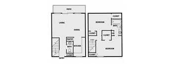 2 Bedroom 1.5 Bath