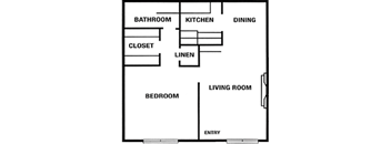 One Bedroom/One Bath - Flat - 660 Sq Ft