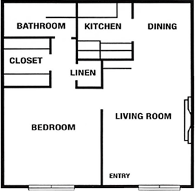 One Bedroom/One Bath - Flat - 660 Sq Ft