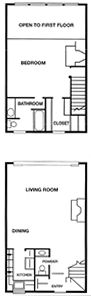 One Bedroom/One and 1/2 Bath - Loft - 1065 Sq Ft