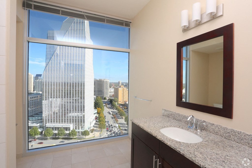 Renovated Bathrooms With Quartz Counters at The Tower on Piedmont, Atlanta, GA, 30305