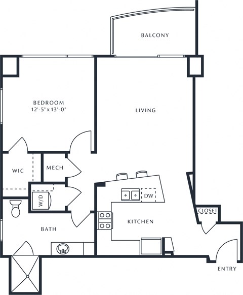 Griffith Floor Plan at The Tower on Piedmont, Atlanta, GA, 30305