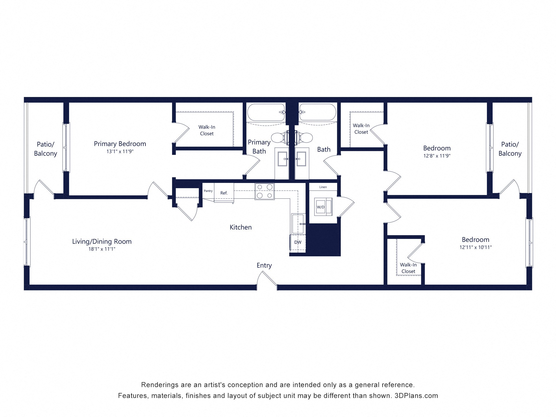 Dorsey by Alta, C1: 3 Bedroom, 2 Bathroom