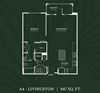 A4 1 BED 1 BATH LIVINGSTON Floor Plan A4 1 BED 1 BATH LIVINGSTON Floor Plan at Alta Croft, Charlotte, 28269