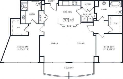 Pisa Floor Plan at The Tower on Piedmont, Atlanta