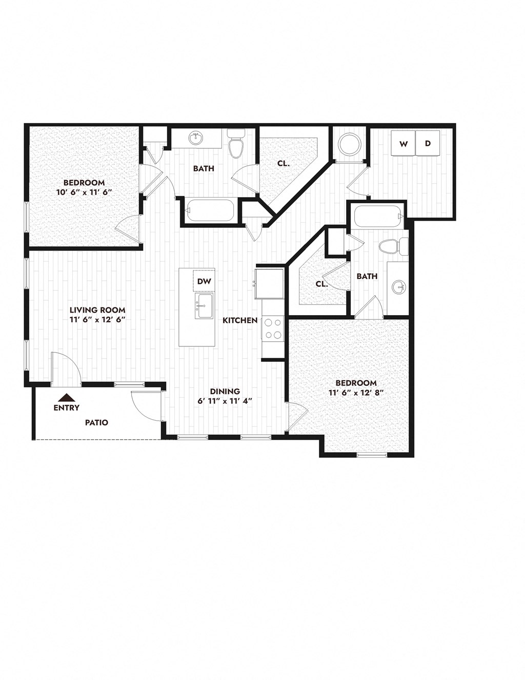 a floor plan of a home with a mix of bedrooms and a garage