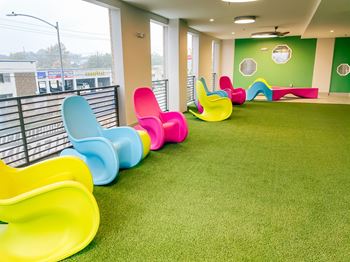 Treat your furry friend to some playtime at the upper level Bark Park
