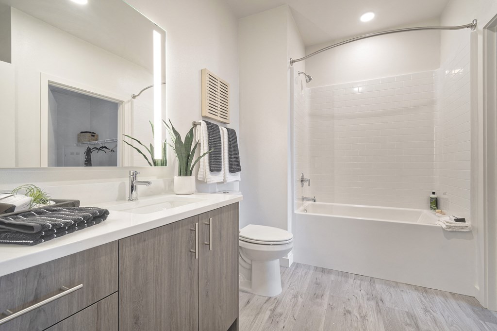 a bathroom with a shower and a sink and a toilet