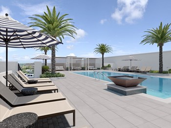 Rooftop pool with city views Alta at Health Village - Orlando FL - rooftop pool deck - Photo Gallery 3