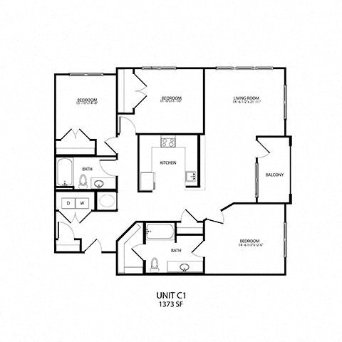 C1 Floor Plan at Alta Depot, Smyrna, 37167