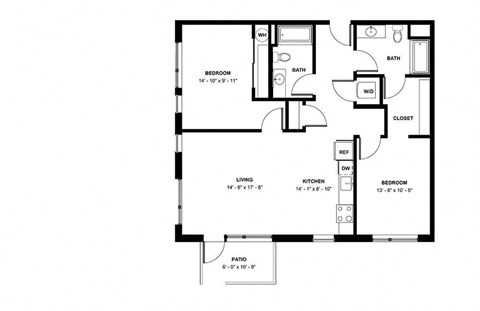 the floor plan of the apartment