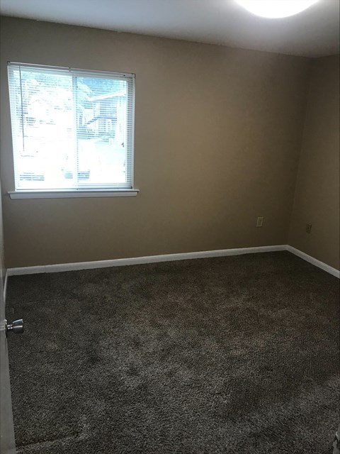 a room with carpet and a window in it