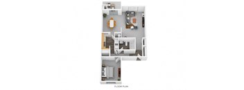 1 Bedroom A 1 Bath Floor Plan at Lawrence Landing, Indiana
